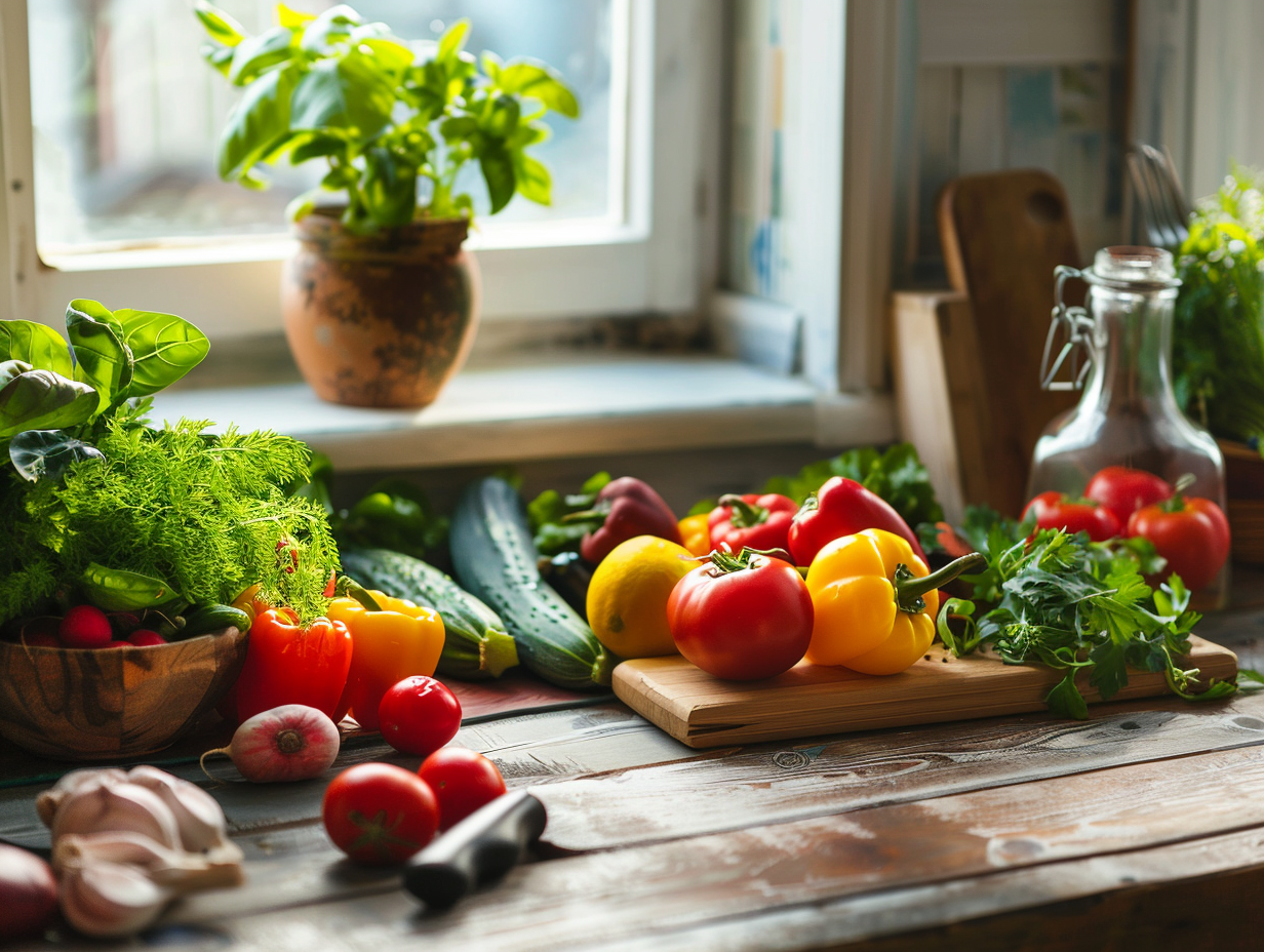 Кухар готує здорову та смачну їжу
